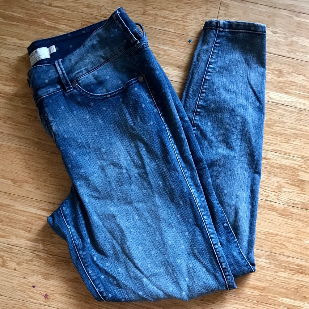 Torrid polka dot denim jeggings 16 tall